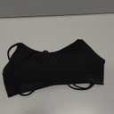 Yoga Sports Workout Bras for Women Seamless Molded Cup Spaghetti Double Strap Bra Wirefree Scoop Neck Tank Top Bras (Medium, Black)