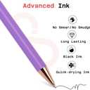 4 x Sooez Luxury Ballpoint Pens 1.0mm, 4Pcs Stylish Ballpoint Pens Cute Fancy Pens Gifts,Teacher Deals, Stainless Steel Metal Pen Retractable,office Supplies, School Supplies, Classroom Prizes (Black)