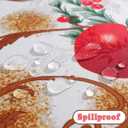 SASTYBALE Christmas Tablecloth Rectangle, Jacquard Fabric Christmas Table Cloth with Poinsettia Flowers, Spillproof Table Cover for Winter Holiday Dinner Decor (Rectangle, 60" x 84")