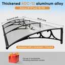 Awning for Door Entrance & Window with Aluminum Bracket - 118" x 39" Crystal Clear Patio & Window Awning | All-Weather UV, Rain & Snow Protection | Easy to Install for Porch, Deck, TerraceCloud Gray