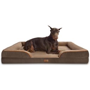 Bedsure XXL Orthopedic Dog Bed for Extra Large Dogs - Washable Giant Dog Cat Bed Waterproof, Comfort Dogs Couch Sofa with Washable Removable Cover, Pet Bed with Nonskid Bottom, Brown, 52"
