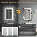 1624 inches LED Bathroom Mirror, Bathroom Vanity Mirror with Lights for Wall, Wall Mounted Vanity for Bathroom Makeup, Stepless Dimmable&Colors, Anti-Fog, Memory Function, Waterproof