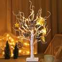 Eambrite 22" Ramadan Tree Decorations Lights, Birch Twig Tree with 24 LEDs Battery Operated, Mubarak Ramadan Decorations for Home Table Party (Timer, USB)