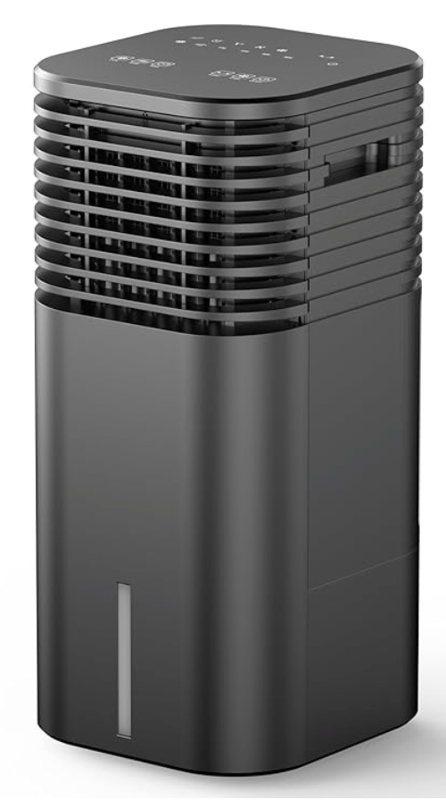 24" Windowless Portable Air Conditioner, 15H Timer & 120Oscillation, 3-IN-1 Portable AC Unit with Remote, 2-Gal Tank, 3 Modes & 3 Speeds, Ultra-Quiet Ventless Swamp Cooler for Home Office, Onyx