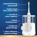 Waterpik Sonic-Fusion 2.0 Professional Flossing Electric Toothbrush with Water Flosser Combo Two In One, For Daily Gum Care and Cleaning Teeth, Braces, Implants, White SF-04CD010-1