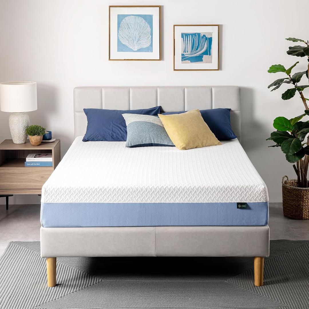 Zinus 10 Inch Queen Cooling Essential Memory Foam Mattress [NewVersion], Fiberglass Free, Medium Feel, Breathable Cooling Layers, Certified Safe Materials