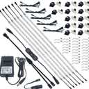 Litever Under Cabinet Light, 6 PCS 20 Inches Flexible LED Strips with Power Adapter, 24W,1800 Lumen, Daylight 5000K. Suitable for Kitchen Cabinets, Counters, Under Shelf, Closets (6-Strip-5000K)
