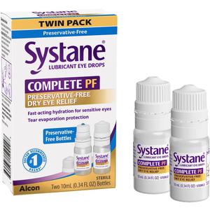 Systane COMPLETE PF Multi-Dose Preservative Free Dry Eye Drops 0.34 Fl Oz, 2 count (pack of 1) (Packaging may vary)