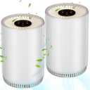 2 Pack Vhoiu Air Purifiers for Home Bedroom up to 690ft, Quiet Air Purifier With Night Light, Whole House Has Fresh Air, H13 True HEPA Air Cleaner For Office, Dorm, Apartment, Kitchen KJ80 (White)