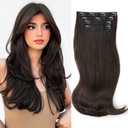 Dark Brown Hair Extensions Long Layered Clip in Hair Extensions 20 Inch Hair Extension for Women Daily Use