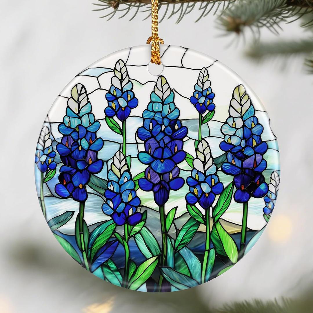 Texas Bluebonnet Ornament, Christmas Ornaments: Christmas Tree Decorations, Holiday Decor, Stocking Stuffers, Gift Ideas, Xmas Gift, Flower Lover Gifts & Gifts for Women