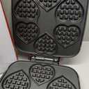 Dash Multi Mini Heart Waffle Maker - Waffle Maker for Family Breakfasts - Dual Nonstick Heating Plates & Easy-Release Surface - Compact & Fast-Heating - Red Heart