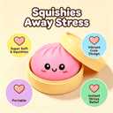 Blue and Green Dumpling Squishies New Mystery Squishies Dumpling with Box Stress Relief Balls Sensory Toys Desk Squeeze Toys Gift (2PCS)