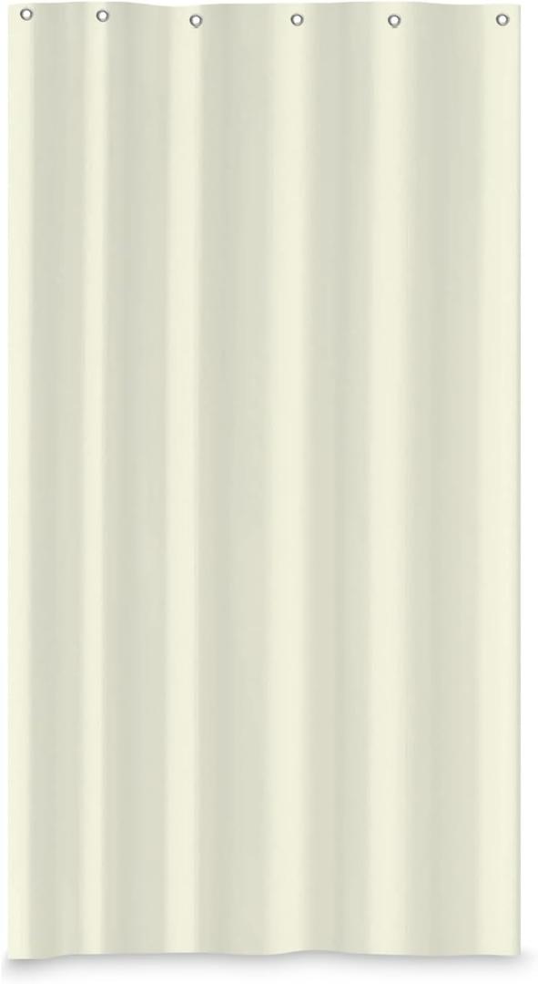 36x72 Inch Solid Color Shower Curtain for Bathroom Polyester Bath Water Resistant Fabric Curtains Beige Modern Shower Stall Curtain with Hooks