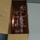 EsLuker.ly Necklace Holder Organizer Rotating Display Stand, 2 Tier Adjustable Height Necklaces Hanger Tree with 42 Hooks, Metal Tall Jewelry Bracelet Storage Rack for Women Vendors Sell, Rose Gold