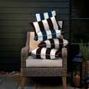 LVTXIII Outdoor Throw Pillows 18x18 Patio Waterproof Square Pillows with Piping Fade Resistant Accent Pillow for Spring Summer Garden Decoration, Set of 2, Cabana Black