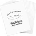 16x20 Uncut Picture Mat Boards, White, 10 Pack | Matte Backing Boards Ideal for Frames, Prints, Artworks