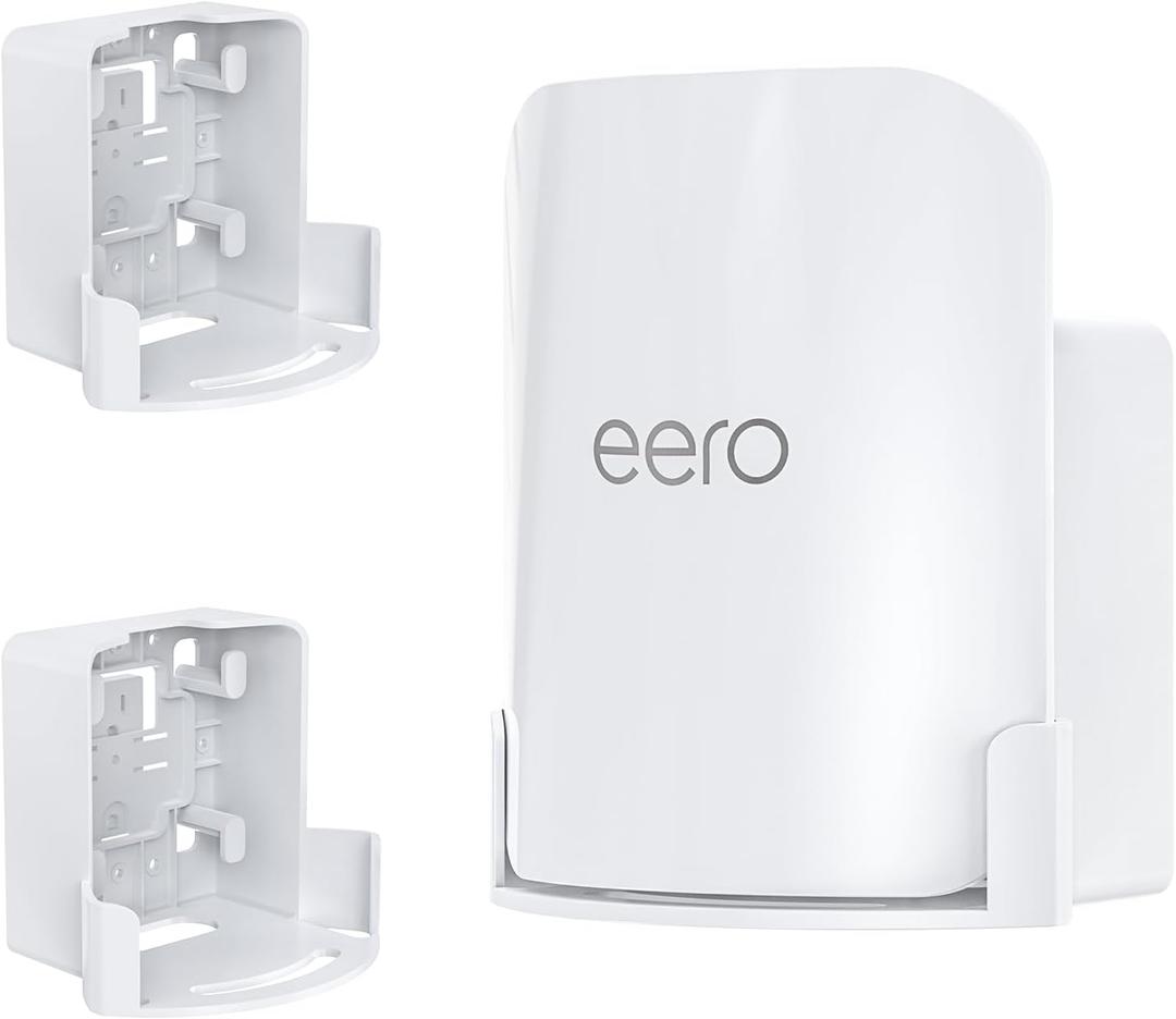 Wall Mount for eero Pro 7 Tri-band Mesh Wi-Fi 7 Router  Space-Saving Holder with Cable Management, Easy to Install Includes Screws, Compatible Only with eero Pro 7 for Wall & Outlet Mounting (2 Pack)