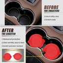 Car Cup Holder Coaster, Non-Slip Car Cup Holder Coasters, Universal Car Cup Holder Insert, Car Interior Accessories Mat (Red diamon less, 4 Pack)