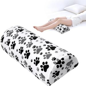 wxmbdzq Knee Pillow for Back Sleeping  Half Moon Bolster Pillow for Under Knee While Sleeping Support, Leg & Back Pain Relief (21.5x9x5 Inches) (White)