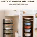 HULISEN Pots and Pans Organizer Under Cabinet, Adjustable 6-Tier Pot Rack | Expandable Height 14.8 "to 26.2", Kitchen Vertical Pan Lid Tray Storage Holder, Stores 12" Cookware, Space-Saving Design