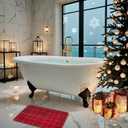 Hargiis Christmas Non-Slip Bathtub Mat, Anti Slip Shower Mat, Fast Drying Bathtub Mats, Foot Scrubber Mat, Anti Slip Mat for Tub, Floor, Bathroom, Kitchen, Home, Hotel (Holiday Plaid, 24"x16")