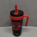 Zak Designs Marvel Fairway Travel Tumbler for On the Go or At Home, 18oz Stainless Steel with Vacuum Insulation, Spillproof Silicone Straw, and Carry Handle for Cold Drinks (Spider-Man)