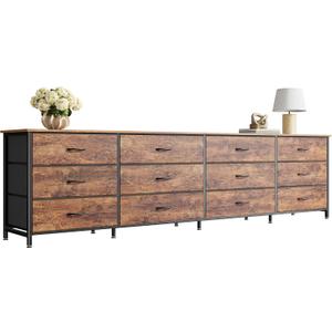 Huuger 78.7 Inch Long Dresser for Bedroom, 12 Drawer Dresser for Closet, 13"D x 78.7"W x 26.8"H