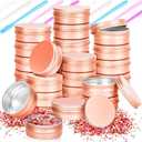 MotBach 24 Pack 0.5oz Tin Jars, 15ml Metal Tin cans, 1/2 Ounce Aluminum tin can jar Containers with Lid for Lotion Bars, Spices, Salve, Beard Balm, Balms, Toiletries, Creams, Samples, Makeup Cosmetic (Rose Gold)