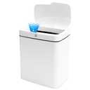 Automatic Bathroom Trash Can with lid15 Liter / 4 Gallon Touchless Motion Sensor trash Can with Lid,Smart Rechargeable Plastic Slim Garbage Can for Bathroom, Bedroom, Living Room etc., white