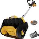 Brushless Snow Shovel Compatible with Dewalt 20V Max Battery, 12 Cordless Snow Blower Electric Snow Thrower, w/4.0 Ah Battery & Charger, LED Light, Safety Switch, Adjustable Direction & Front Handle