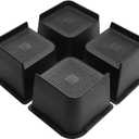 Bed Risers Heavy Duty, Oversized Furniture Risers, Support Up to 6000 Lbs, Lift 4 inch for Couch, Sofa, Table,Chair (Black 4 Pack, 4 inch)