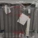 Cumbor 29.243" Baby Gate for Stairs, Wall-Mounted (Drill Required), Expandable No Bottom Bar Dog Gate, Auto Close Extra Wide Walk Thru, Pet & Toddler Proof Gate, Top & Bottom of Stairways (Brown)