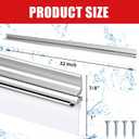 32" Chrome Framed Shower Door Replacement Drip Rail with Vinyl Sweep Door Water Deflector, Applied Mounting Tape and Screws (32Inch)