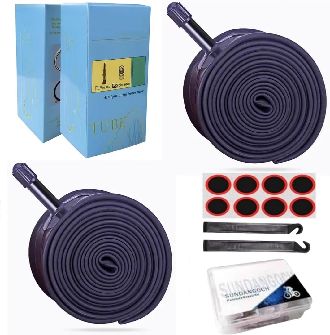 28" x 1 5/8" x 1 3/8" bike tube Bike 28" x1-3/8" 1-5/8" Bicycle Inner Tube Tire Tube 700x35/38/40/43c Size, Rubber Construction for 700c Road and Hybrid Bikes