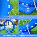 iGeeKid Sprinkler for Kids, Inflatable Water Sprinkler Circular Ring Spray Toy Outdoor Water Toys for Kids Summer Outdoor Backyard Yard Lawn Garden, Water Party Supplies Outside Games Activities