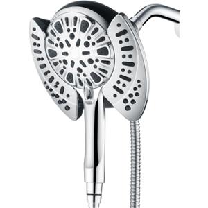 2-in-1 Shower Head with Handheld Combo: 2.5GPM Rainfall Shower Head & Handheld Shower Head Use Together or Alone, 9 Spray Settings Hand Held Shower Head with Hose, Shower Trim Systems (Chrome)