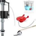 Saillong Universal Toilet Flusher Replacement Kit, Fill Valve, 2-Inch Flapper, Front Mount Handle Lever, Water-Saving, Adjustable Toilet Repair Kit Inside Tank, Easy to Install(Red)