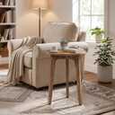VASAGLE MAEZO Collection - Small Side Table, Round End Table, Nightstand with Tapered Legs, Curved Transitions, for Small Spaces, Living Room, Bedroom, Honey Brown ULET237KB01S