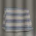 ZJDECOR Farmhouse Cotton Blended Tiers Cafe Curtains 24 Inches Long,Blue Vertical Stripe on White Rustic Light Filtering Small Window Curtain for Bathroom RV,Rod Pocket,27"Wx24L(Pack of 2),Blue/White