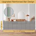 Reinforced 120 Inch Extra Wide Retractable Baby Gate with Support Rods, 33 Tall Retractable Pet Gate for Dogs, Indoor/Outdoor 10 Feet Mesh Child Gates for Wide Openings, Extra Wide Dog gate, Gray