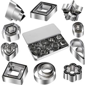 ZMJY Mini Cookie Cutter Set - 30 Stainless Steel Shapes: Star, Flower, Heart, Geometric - For Pastry Dough, Pie Crust & Fondant ZMJY Mini Cookie Cutter Set - 30 Stainless Steel Shapes: Star, Flower, Heart, Geometric - For Pastry Dough, Pie Crust & Fondant