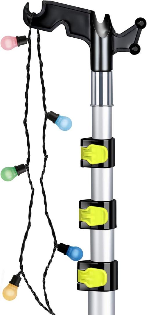 Christmas Light Hook Pole, 4-14 FT Telescopic Extension with Hanging Hook