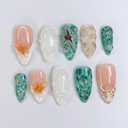 Jelly Seashell Starfish Press On Nails, Soft Gel Almond Nails, Custom Fit for Flat or Curved Nail Beds, Summer Vibes