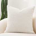 Pillow Covers 20x20 Luxury Throw Pillow Covers Decorative Pillows for Bed Sofa Pillows for Living Room Accent Couch Soft Cushion Case, 2PC, Ivory