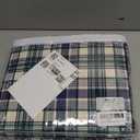 RUVANTI 100% Cotton Sheets – Split King Size Percale Bedding, Cooling & Breathable Floral Design, Durable with a Crisp, Soft & Comfortable Feel, 16" Deep Pocket, 5-Piece Set, Greenish Blue Plaid