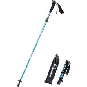 Lightweight Collapsible Trekking Pole - 7075 Aluminum Adjustable Walking Stick for Hiking & Travel, Foldable Quick-Lock Design, Single Pole for Adults & Seniors (1 PC(1 Pole), Light Blue 95 -110CM)