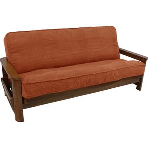 Blazing Needles Solid Microsuede Double Corded 8" to 9" Futon Cover, Full, Spice