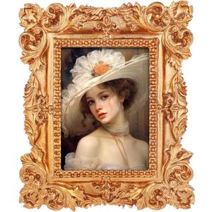 Wallet Size Vintage Picture Frames 2.5x3.5 inches Gold Vintage Picture Frames Antique Photo Frame for Wall Mount, Tabletop, Photo Display, Victorian Home Decor