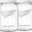 Folinstall 2 Pack 1 Gallon Glass Jar with Lid, Wide Mouth Mason Jars, Large Glass Flour Storage Containers with Airtight Lids, Candy Jar Safe for Cookie, Kombucha, Pickle, Sugar